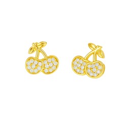 Χρυσά σκουλαρίκια Κ14 με ζιργκόν